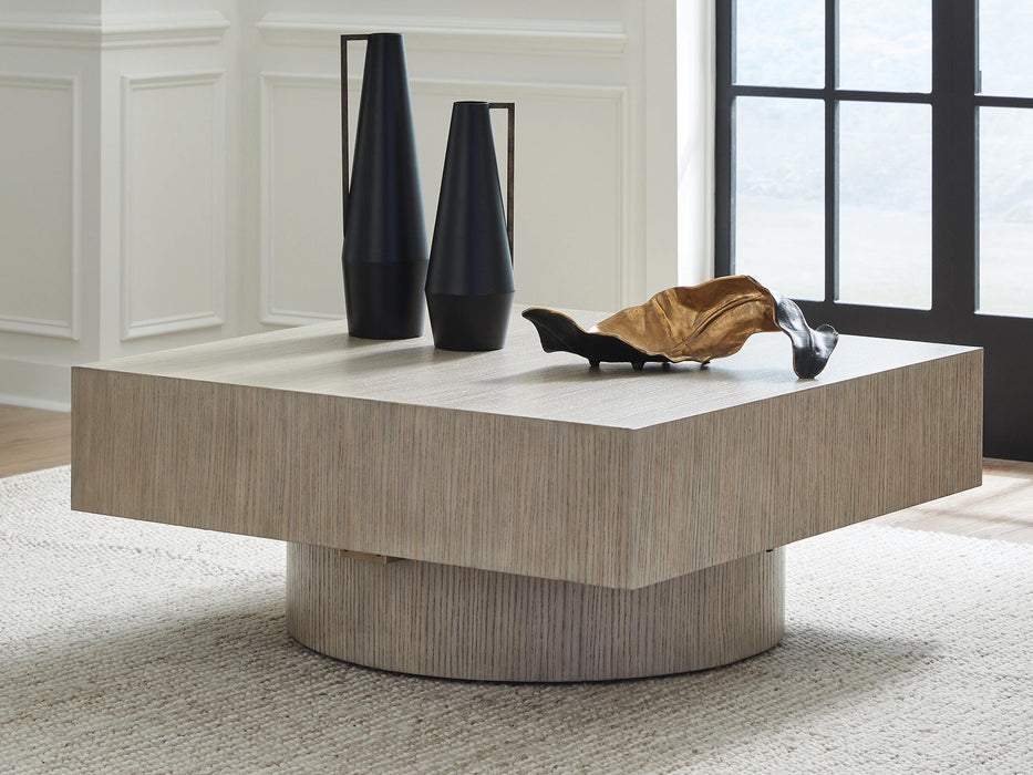 Jorielyn Light Grayish Brown Square Cocktail Table