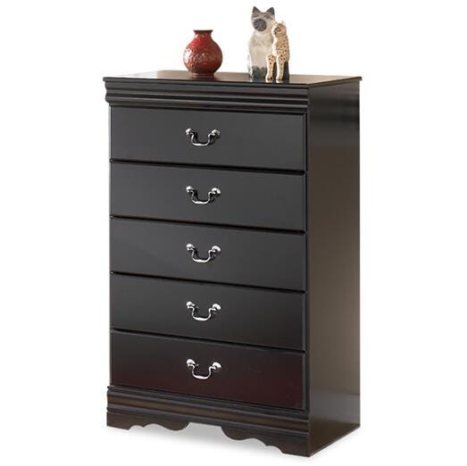 Huey Vineyard Black Five Drawer Chest