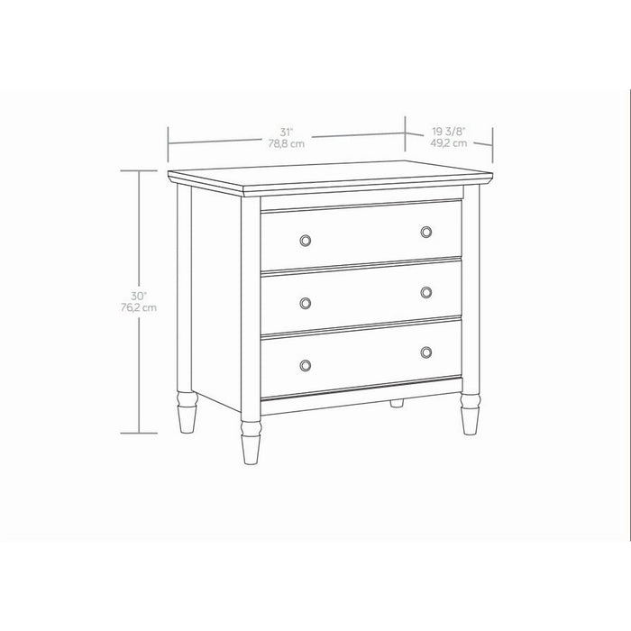 My Texas House Monroe 3 Drawer Nightstand with USB, Brushed Oak Finish - new