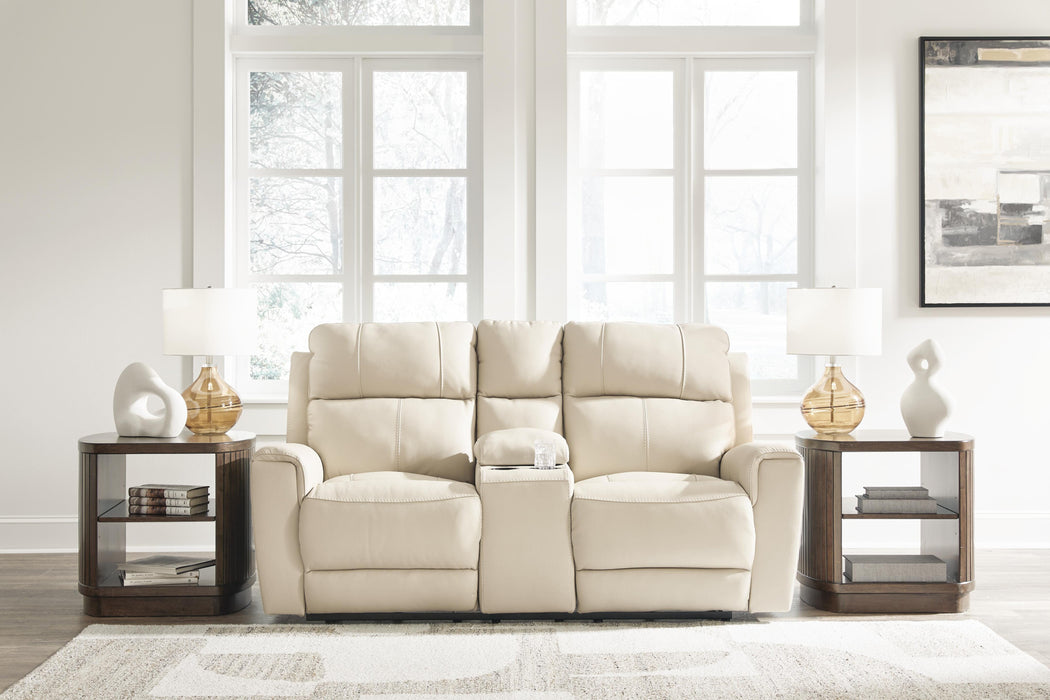 Dahlmoore Almond DBL REC PWR Loveseat w/Console