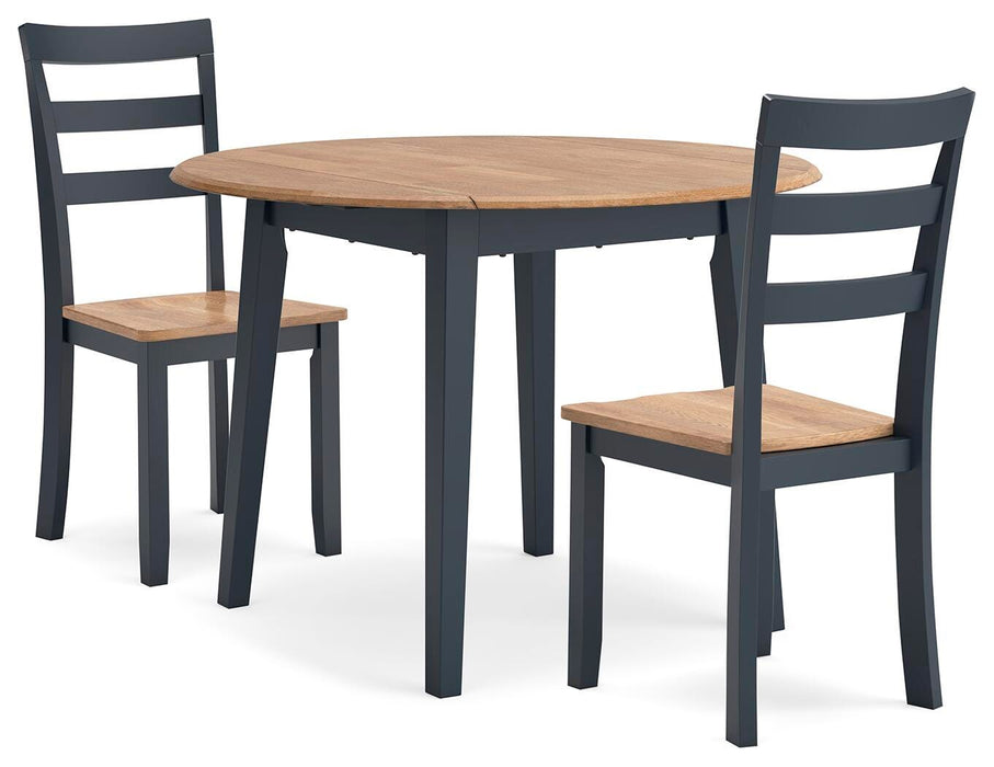 Gesthaven Natural/Blue Gesthaven Dining Table and 2 Chairs