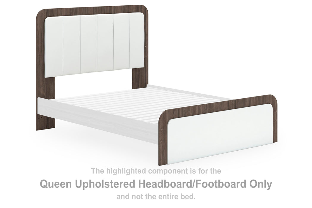 Mazilar Brown/White Queen UPH Headboard/Footboard