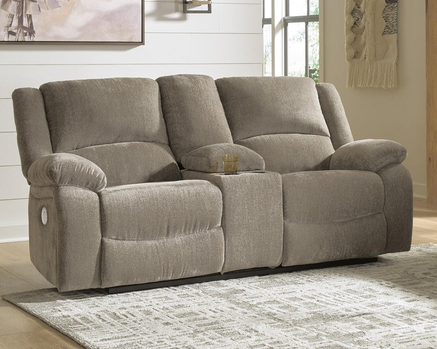 Draycoll Pewter DBL REC PWR Loveseat w/Console