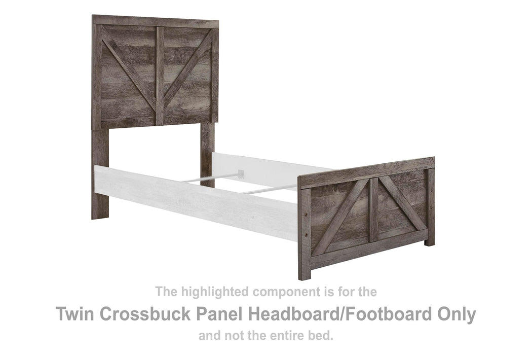Wynnlow Gray Twin Crossbuck Panel HDBD/FTBD