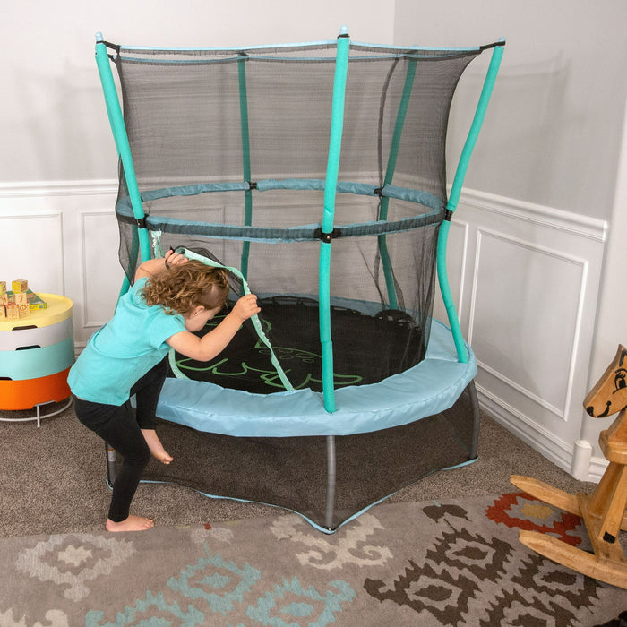 Skywalker Trampolines 55-Inch Bounce-N-Learn Trampoline, with Enclosure and Sound, Stomping Dinosaur - open_box