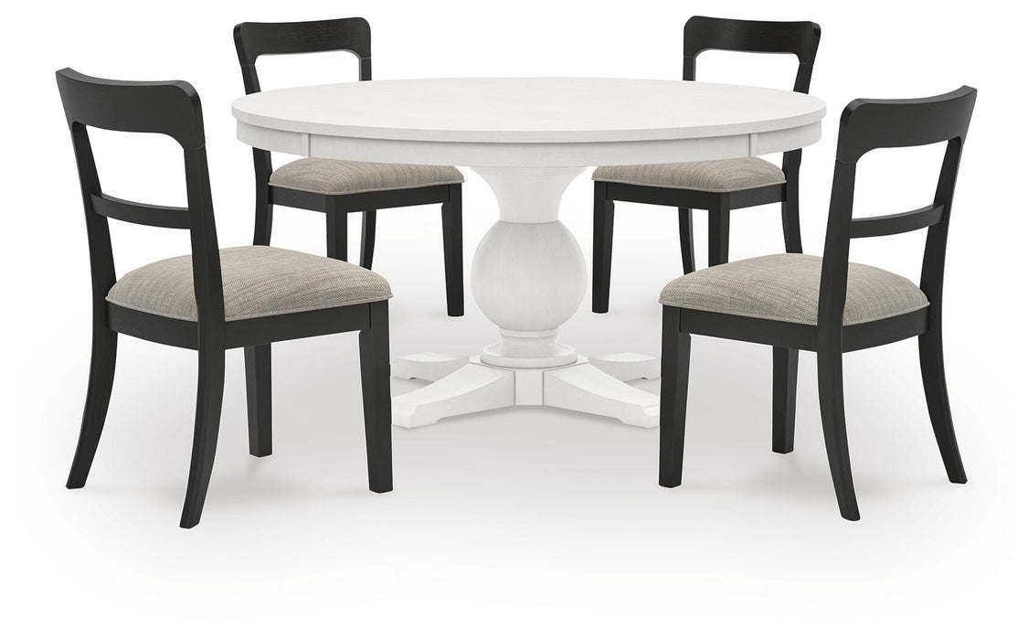 Chadworth White Chadworth Dining Table and 4 Chairs