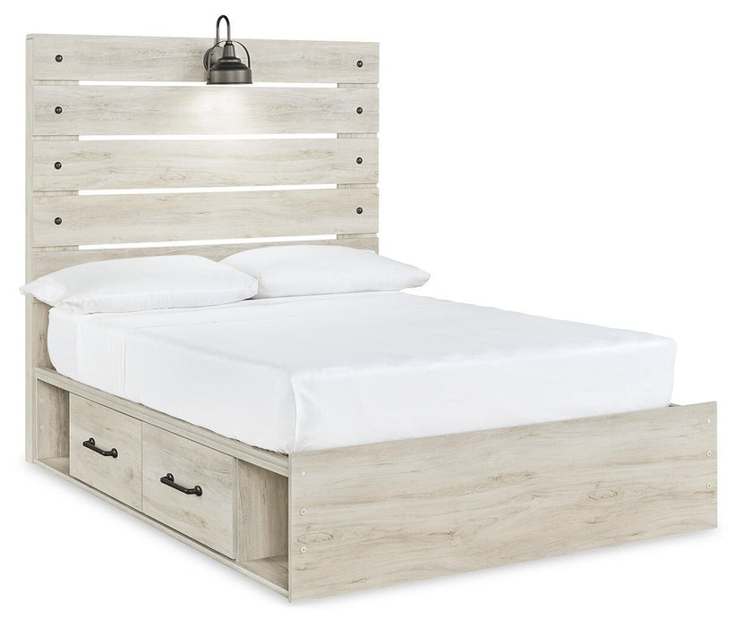 Cambeck Whitewash Cambeck Full Panel Bed with 4 Storage Drawers