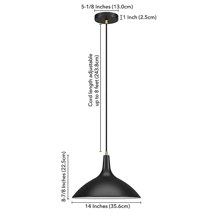 Camden&Wells - Barton Metal Pendant - Matte Black/Brass - new
