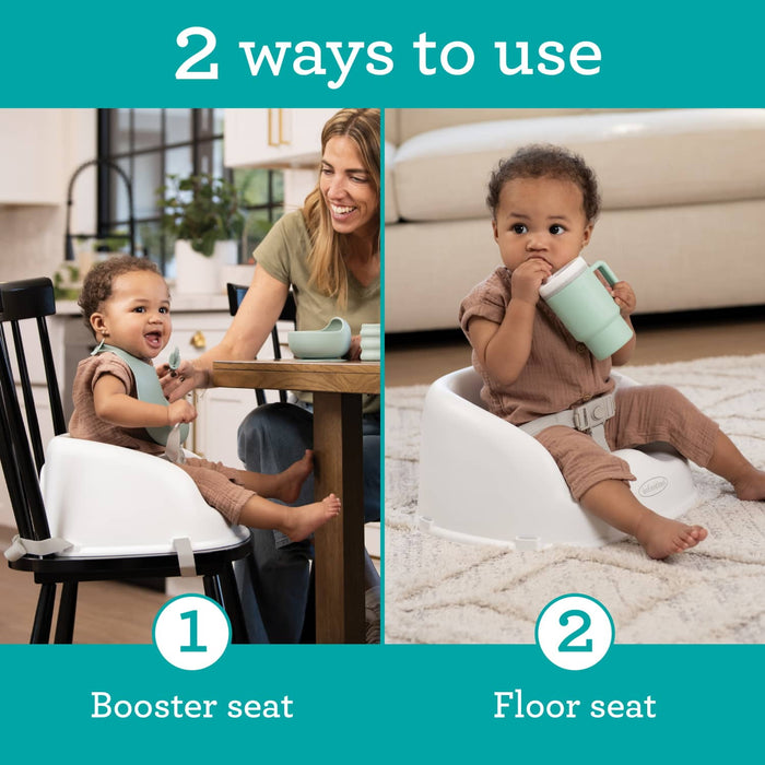 Infantino Simply Modern Booster Seat with 3-Point Safety Harness, Contoured Seat, and Easy-Clean Design for Babies and Toddlers - new