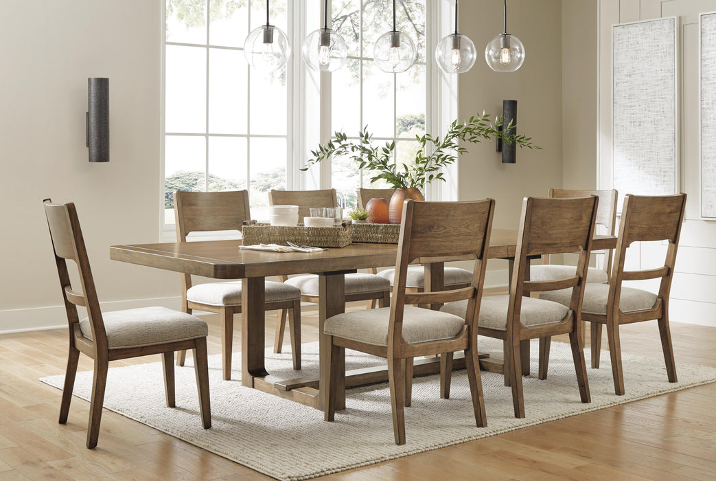 Cabalynn Light Brown Cabalynn Dining Table and 8 Chairs