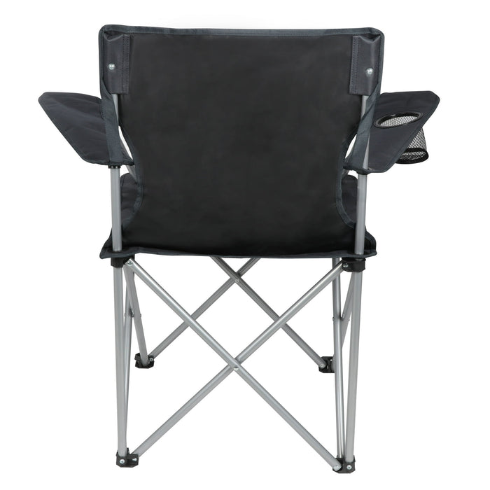 Ozark Trail Quad Folding Camp Chair with Cup Holder, Black - new
