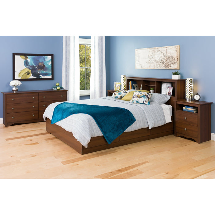 Prepac Monterey Cherry Full/Queen Bookcase Headboard - open_box