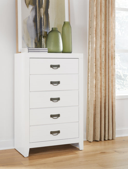 Binterglen White Five Drawer Chest