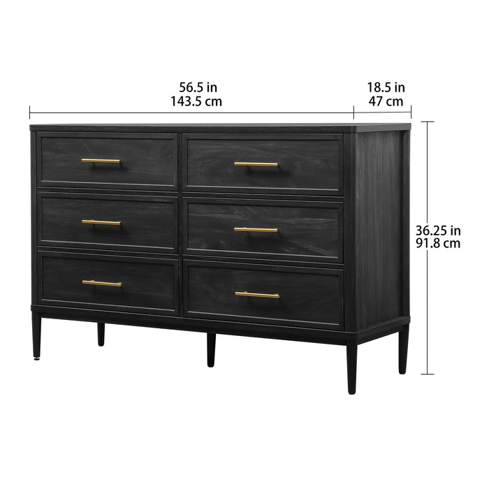 Better Homes & Gardens Oaklee 6 Drawer Dresser, Charcoal Finish - new