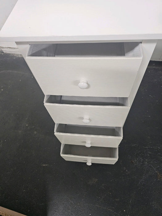 Lufeiya Small White Desk with Fabric Drawers, 40 Inch Kids Girls Teen Cute Study Desk for Bedroom Work, Computer Writing Table Desks with Drawer for Small Spaces Home Office - new