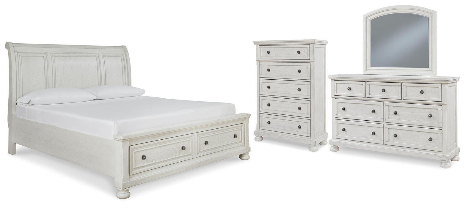 Robbinsdale Antique White Sleigh Bedroom Collection