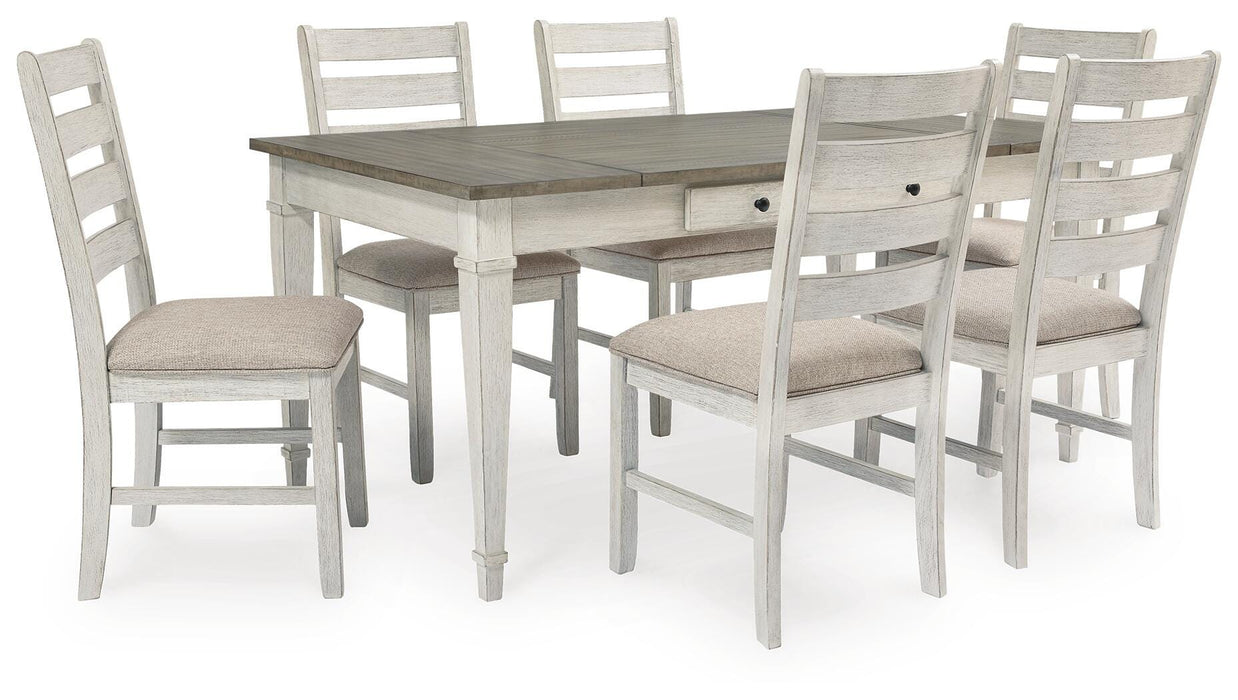 Skempton White/Light Brown Skempton Dining Table and 6 Chairs