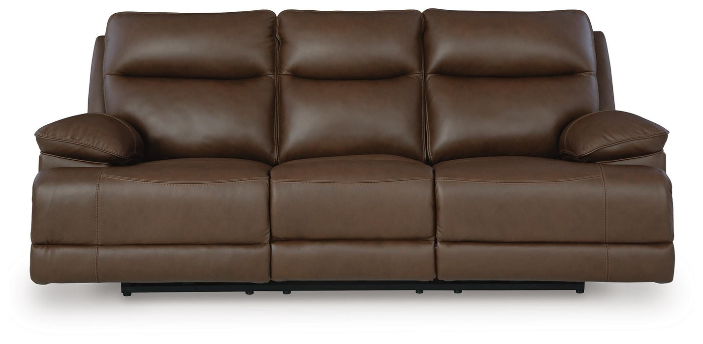 VonRyan Tobacco PWR REC Sofa with ADJ Headrest