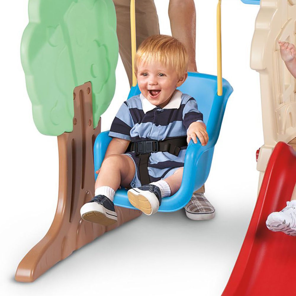 Little Tikes Hide and Seek Climber and Swing - Kids Slide Backyard Play Set - open_box