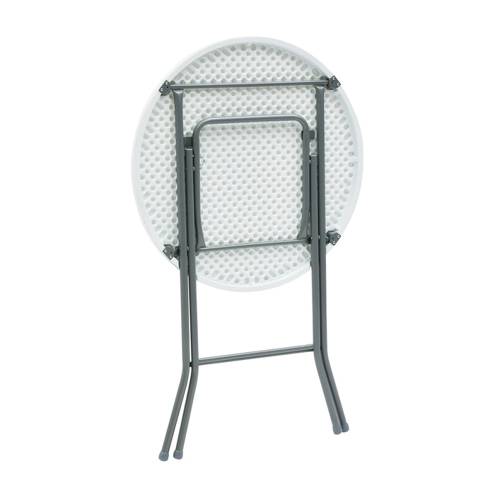 Mainstays 31" Round High-Top Folding Table, White - new