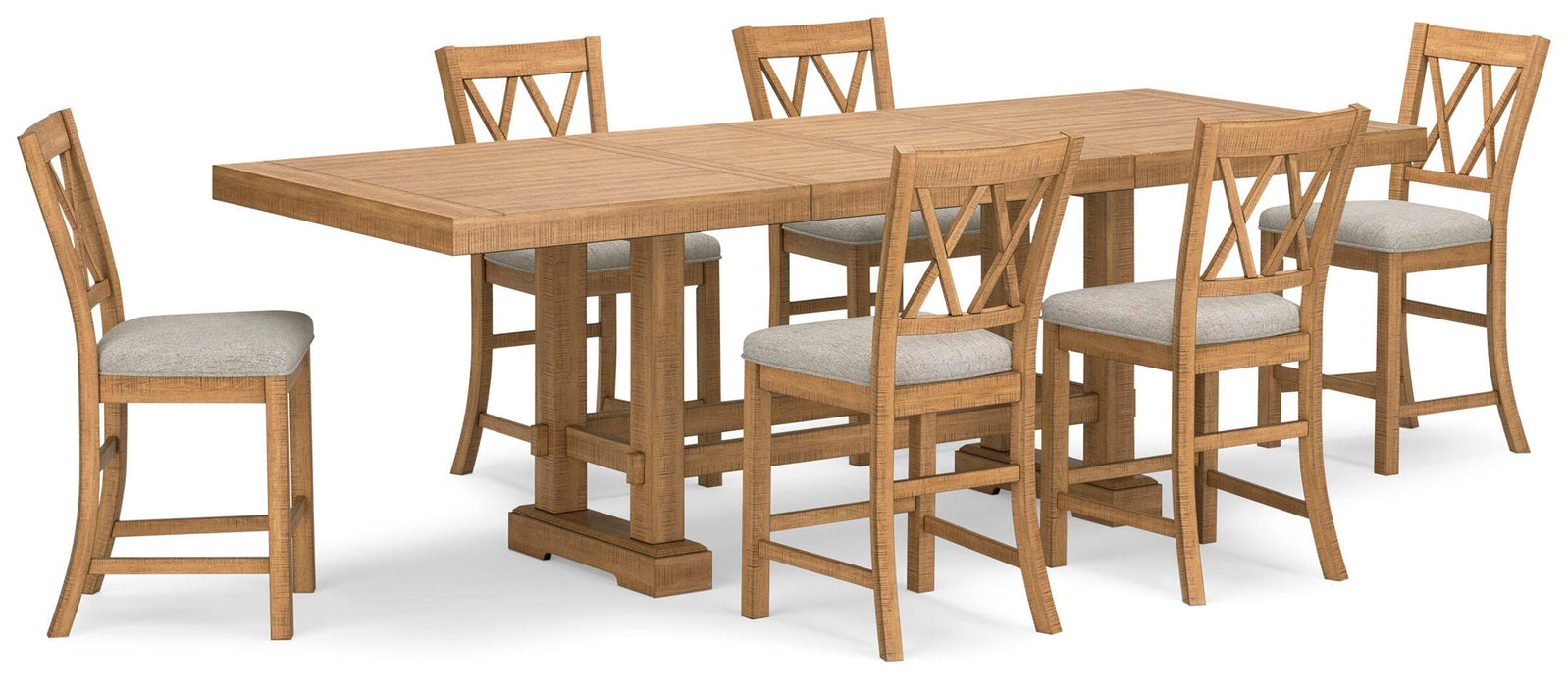 Havonplane Brown Havonplane Counter Height Dining Table and 6 Barstools