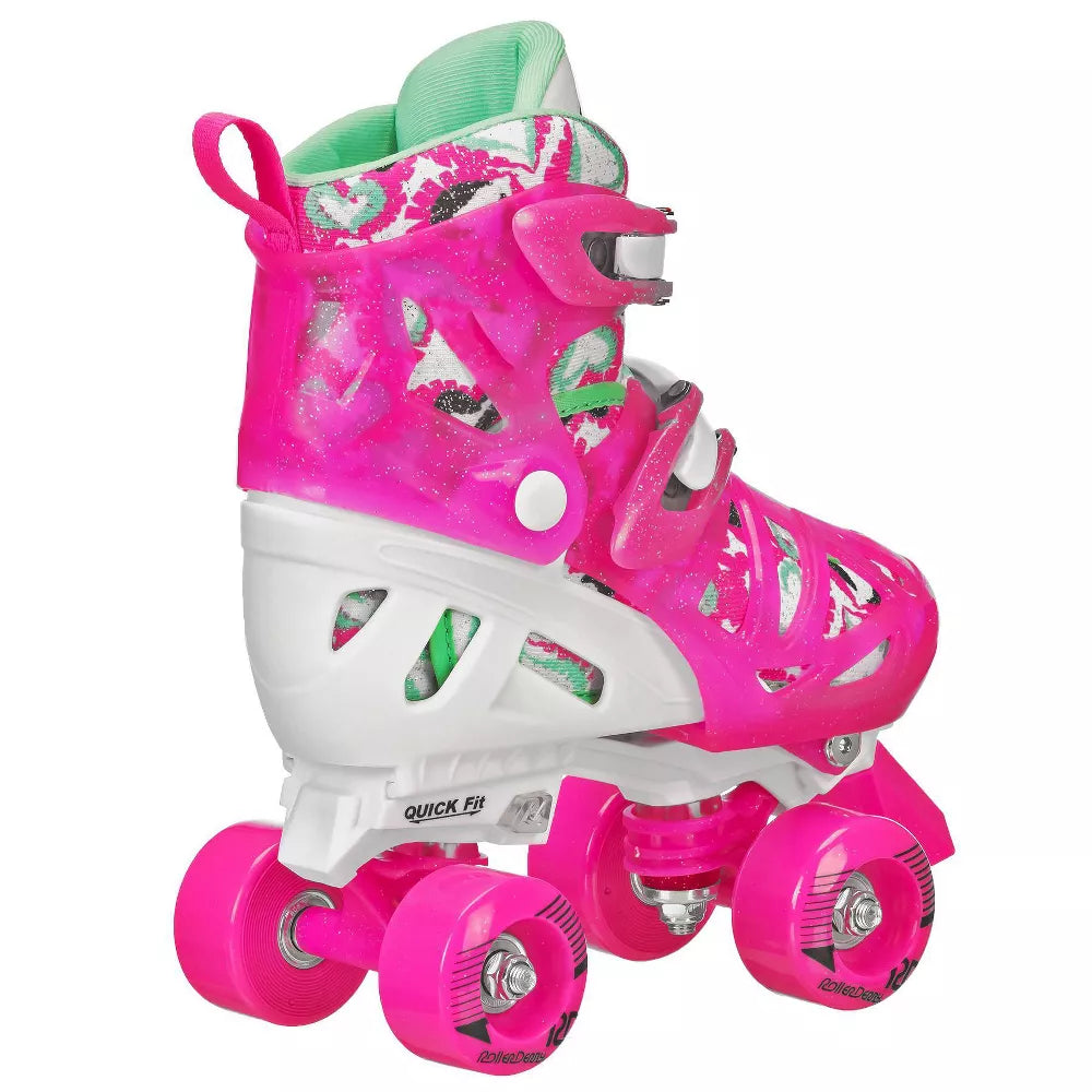 Roller Derby Trac Star Youth Kids' Adjustable Roller Skate - White/Pink Size 12-2 - new