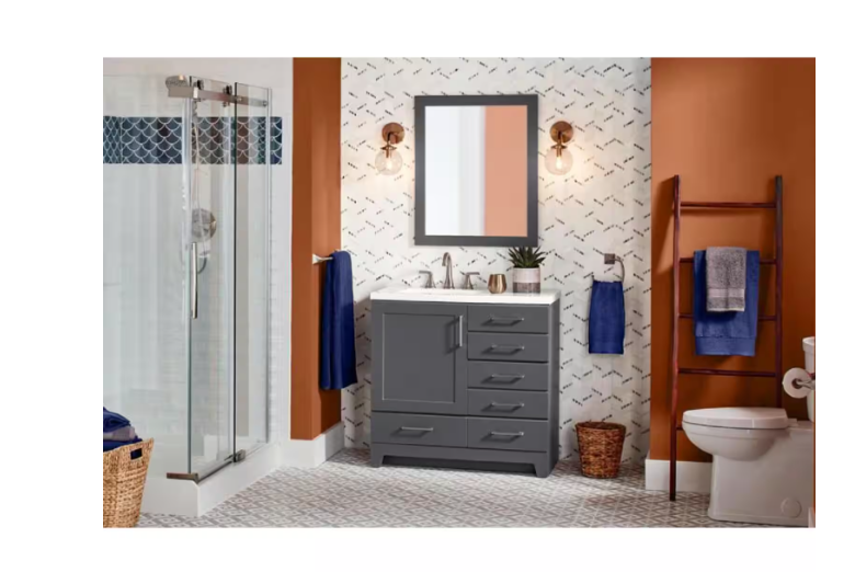 1-Light Matte Black and Antique Gold Wall Sconce - open_box