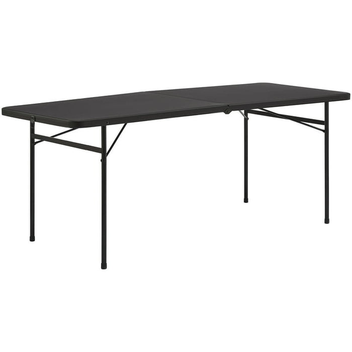 Mainstays 6 Foot Bi-Fold Plastic Folding Table, Black - new