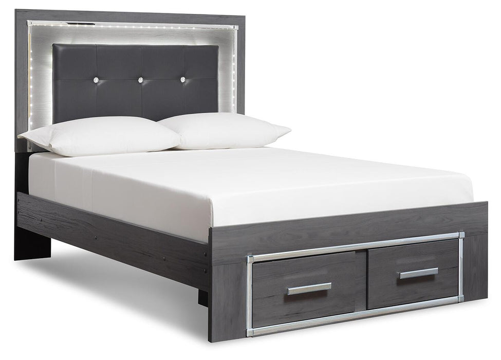 Lodanna Gray Lodanna Full Panel Bed with 2 Storage Drawers
