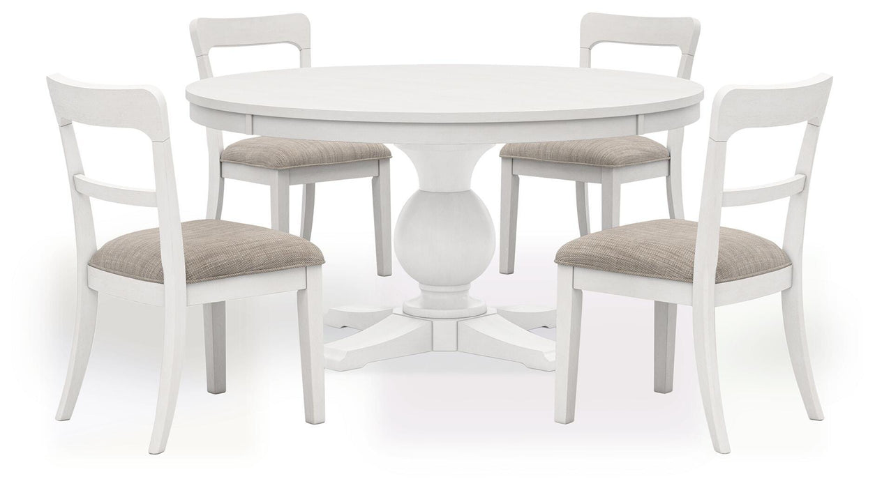 Chadworth White Chadworth Dining Table and 4 Chairs