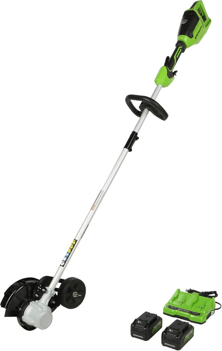 Greenworks 48V (2 x 24V) 8" Brushless Cordless Edger, (2) 4.0Ah Batteries and Dual Port Rapid Charger Included - new