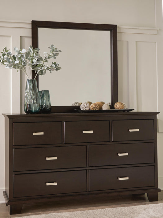 Covetown Dark Brown Covetown Dresser and Mirror