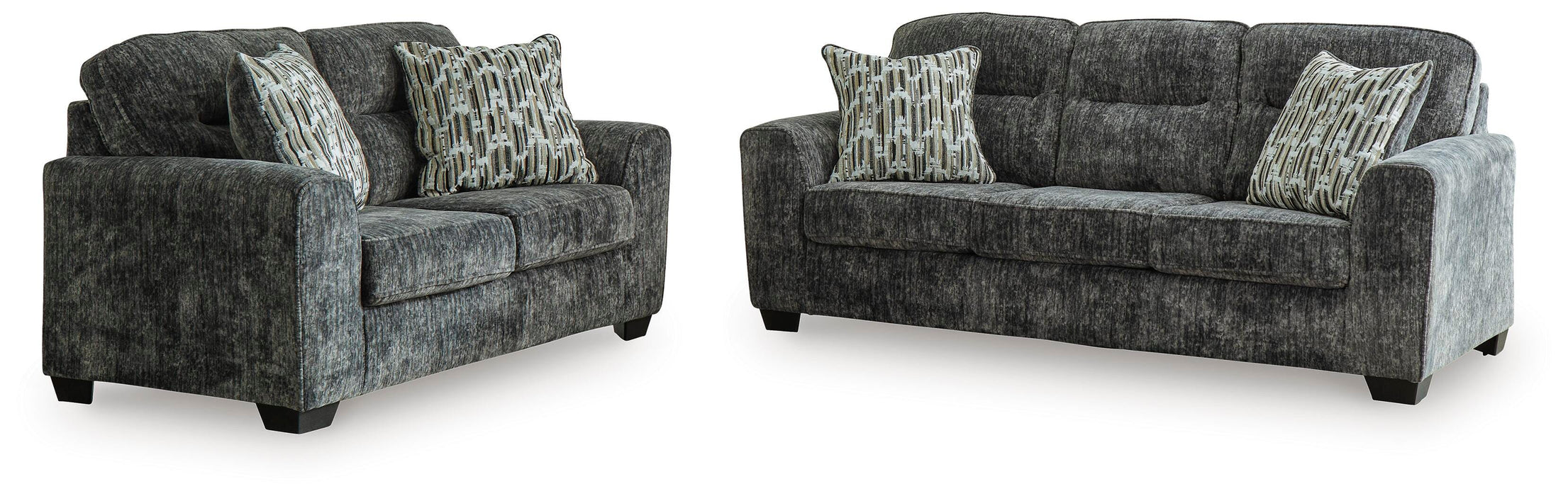 Lonoke Gunmetal Lonoke Sofa and Loveseat