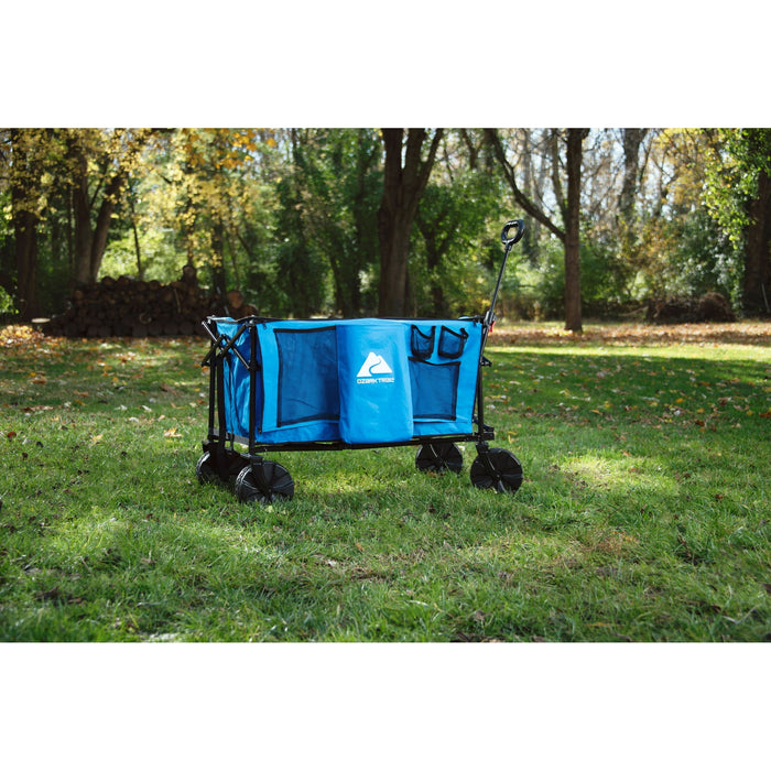 Ozark Trail All-Terrain Big Bucket Cart Wagon, Height 27, Blue - open_box