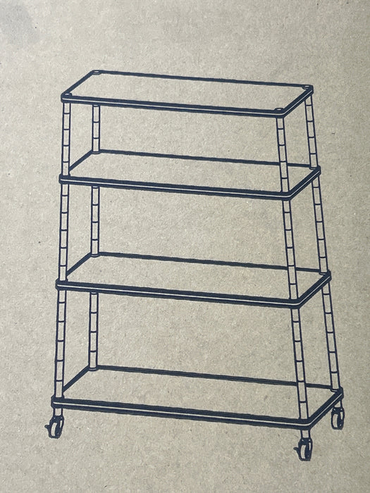 Seville Classics HOME 4-Tier Steel Shelving with Shelf Liners, 36" W x 14" D x 56.5" H, Platinum - new