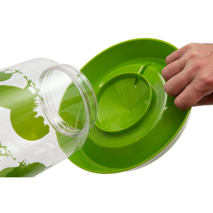 Happy Home Pet Products Plastic Chicken Feeder or Waterer, Green, 128oz Water, 8 lbs of Food 1 Count - open_box