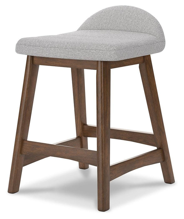Lyncott Light Gray/Brown Lyncott Counter Height Bar Stool