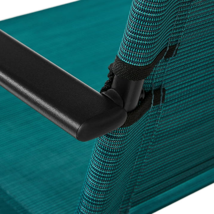 (2 pack) Mainstays Greyson Steel and Sling Folding Outdoor Patio Armchair - 2 Pack, Teal - new