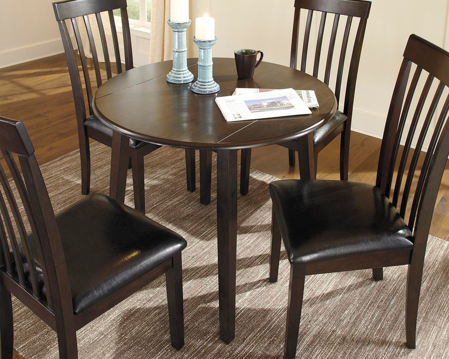 Hammis Dark Brown Round DRM Drop Leaf Table