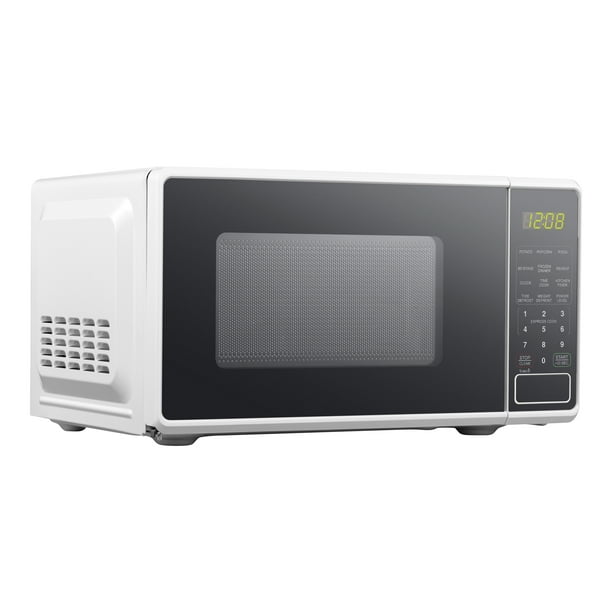 Mainstays 0.7 Cu ft Countertop Microwave Oven, 700 Watts, White, New - open_box