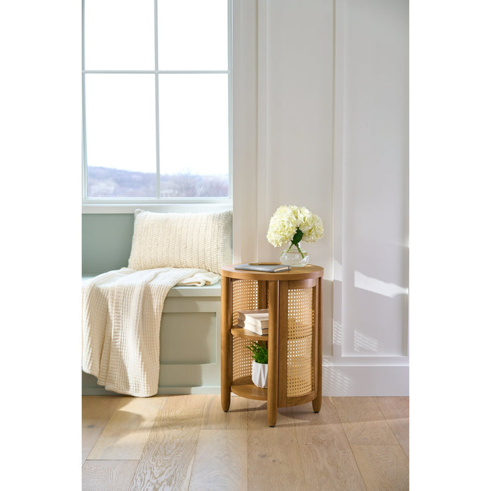 Better Homes & Gardens Springwood Caning Side Table, Light Honey Finish - new