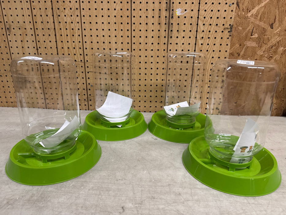 Happy Home Pet Products Plastic Chicken Feeder or Waterer, Green, 128oz Water, 8 lbs of Food 1 Count - open_box