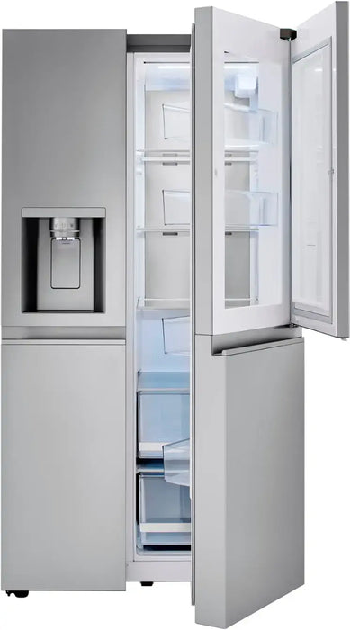 LG - 27.12 Cu. Ft. Door-in-Door Side-by-Side Refrigerator with SpacePlus Ice System - PrintProof Stainless Steel - open_box