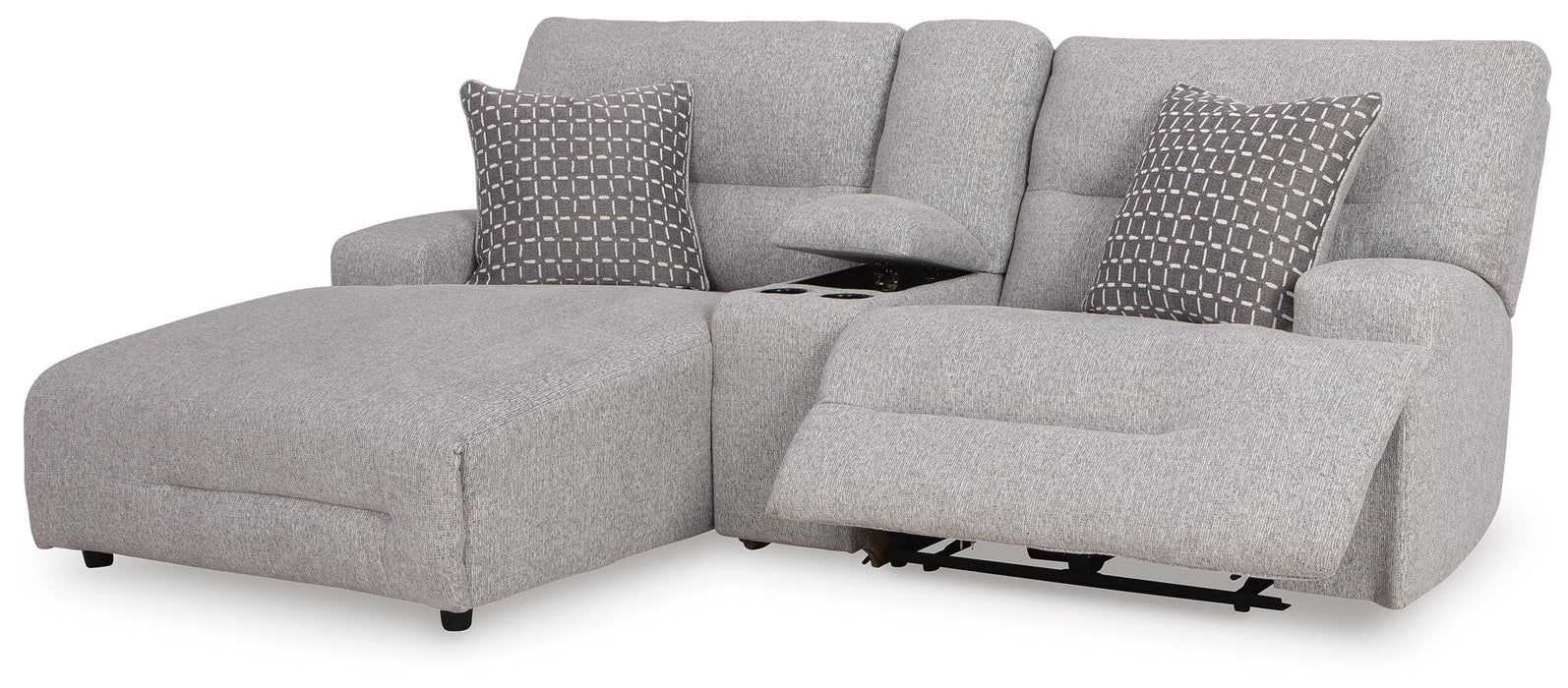 Acklen Place Pewter Acklen Place 3-Piece Power Reclining Sectional Sofa with Chaise