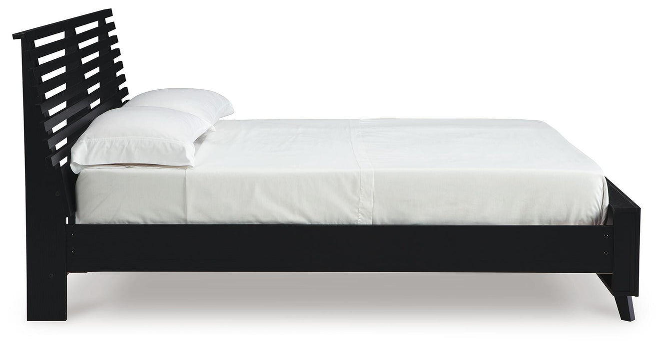 Danziar Black Danziar Queen Slat Panel Bed