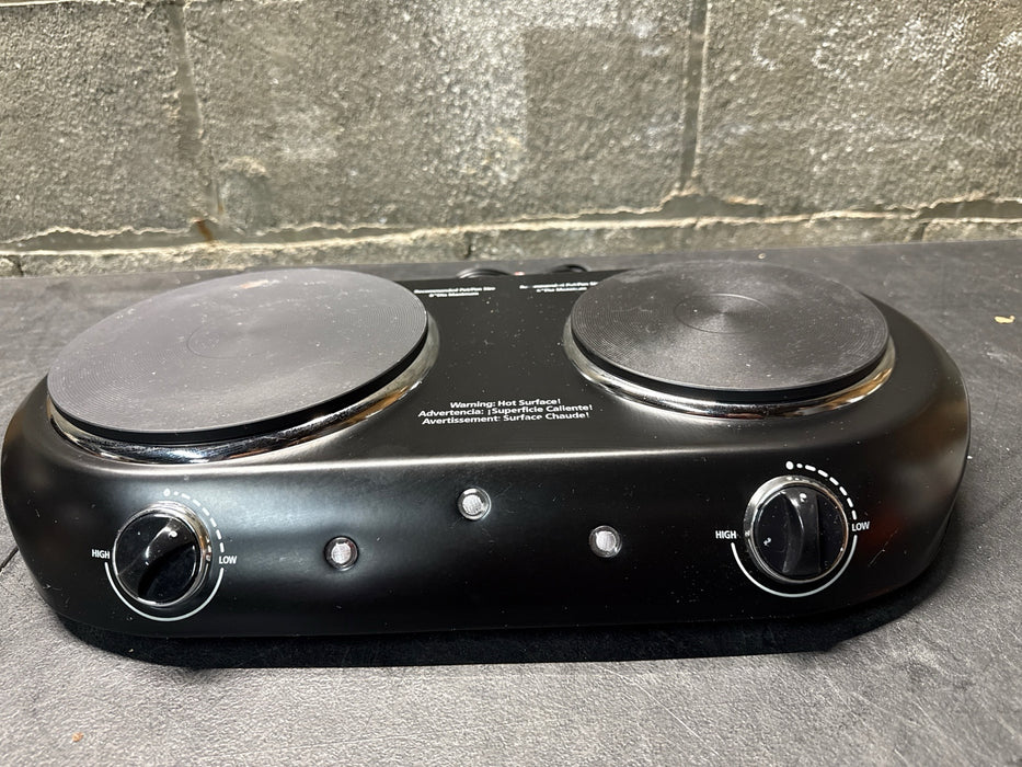 Mainstays Double Burner, 1800 W, Black Electric Cooktop, 1 Each, Assembled Product - used_marks_scratches