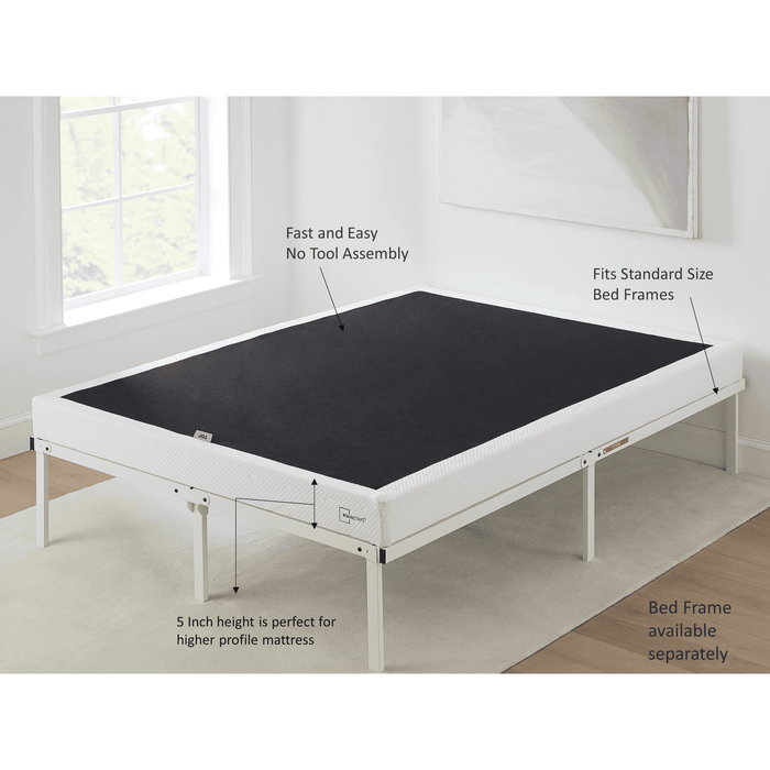 Mainstays 5" Queen Easy Assembly Smart Metal Box Spring, Mattress Foundation - new