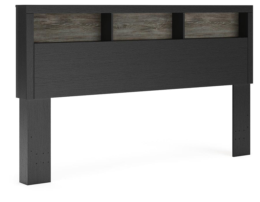 Jonnifer Black/Gray Lighted King Bookcase HDBD