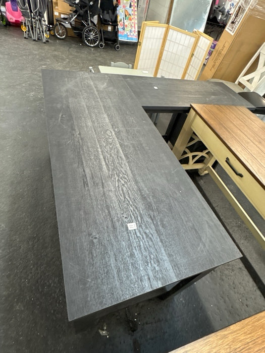 Sauder Trestle Transitional L-Shaped Writing Desk, Raven Oak Finish - new