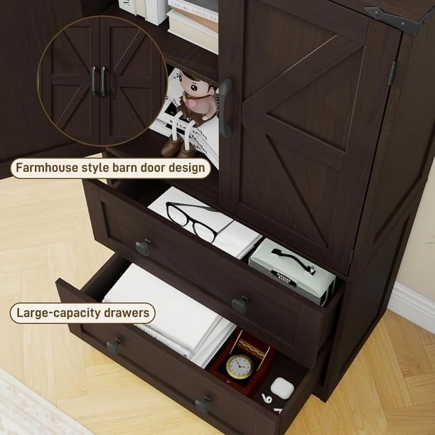 Vabches Modern Kitchen Pantry Storage Cabinet with 2 Adjustable Shelves, 2 Large Drawers & 2 Side Door, Versatile Bathroom Storage Cabinet for Kitchen, Dining Room, Living Room - new